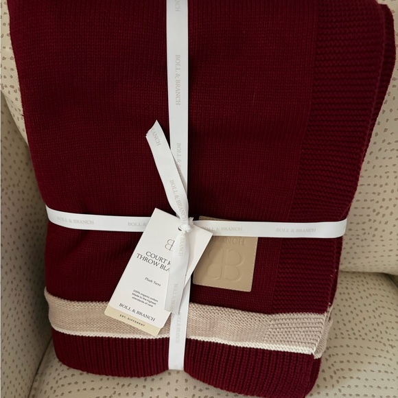 NWT Boll & Branch Court Knit throw in color holly! - Picture 2 of 9